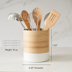 Spun Bamboo Kitchen Utensil Holder: Modern Countertop Organizer