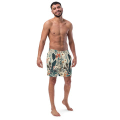Botanical Men’s Swim Trunks | Swim Shorts | BoardShorts | Anti-Chafe Inner Liner | Multiple Pocket | Sizes | Size Small to 6XL
