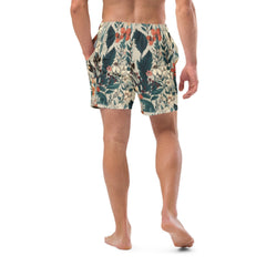 Botanical Men’s Swim Trunks | Swim Shorts | BoardShorts | Anti-Chafe Inner Liner | Multiple Pocket | Sizes | Size Small to 6XL