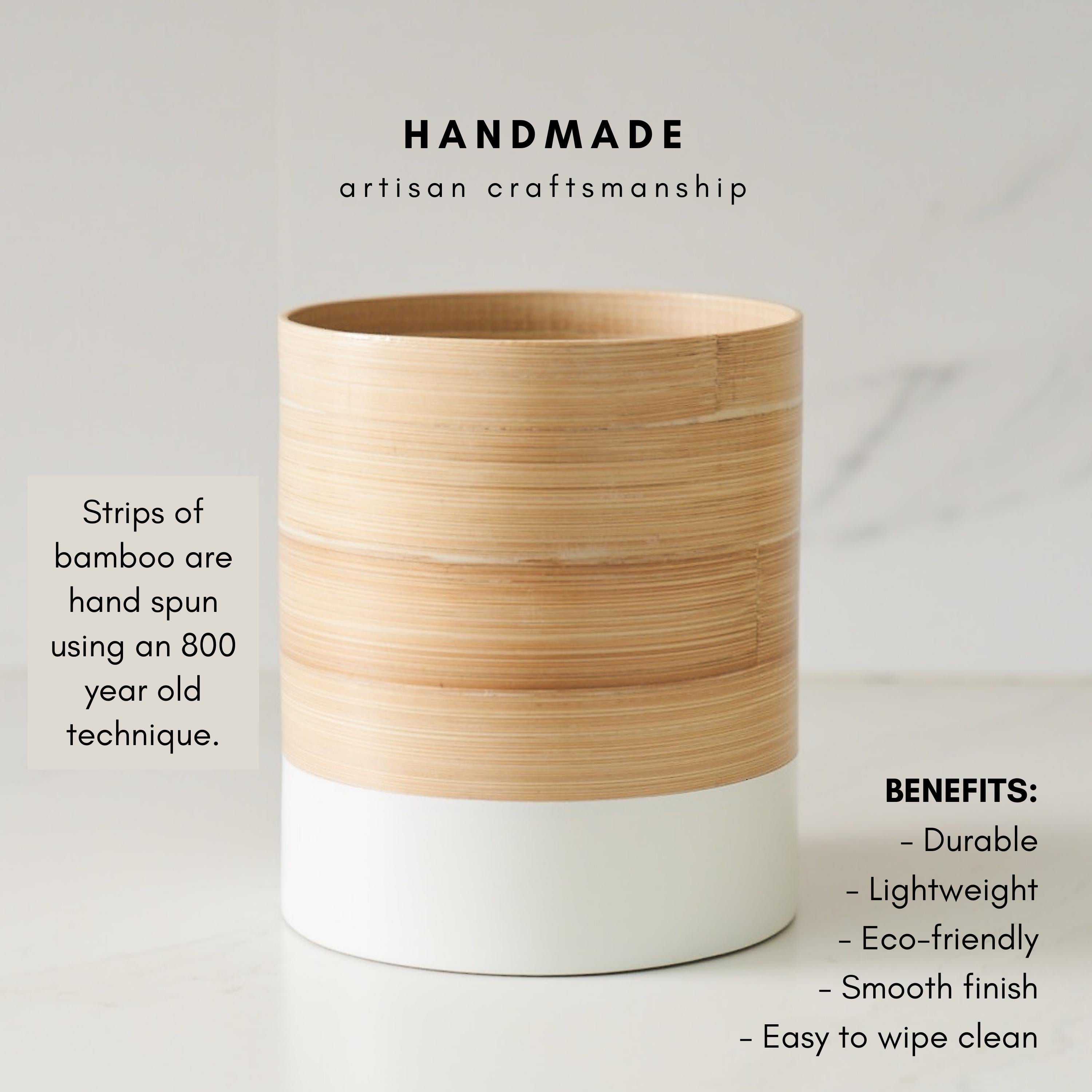 Spun Bamboo Kitchen Utensil Holder: Modern Countertop Organizer