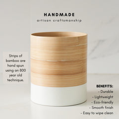 Spun Bamboo Kitchen Utensil Holder: Modern Countertop Organizer