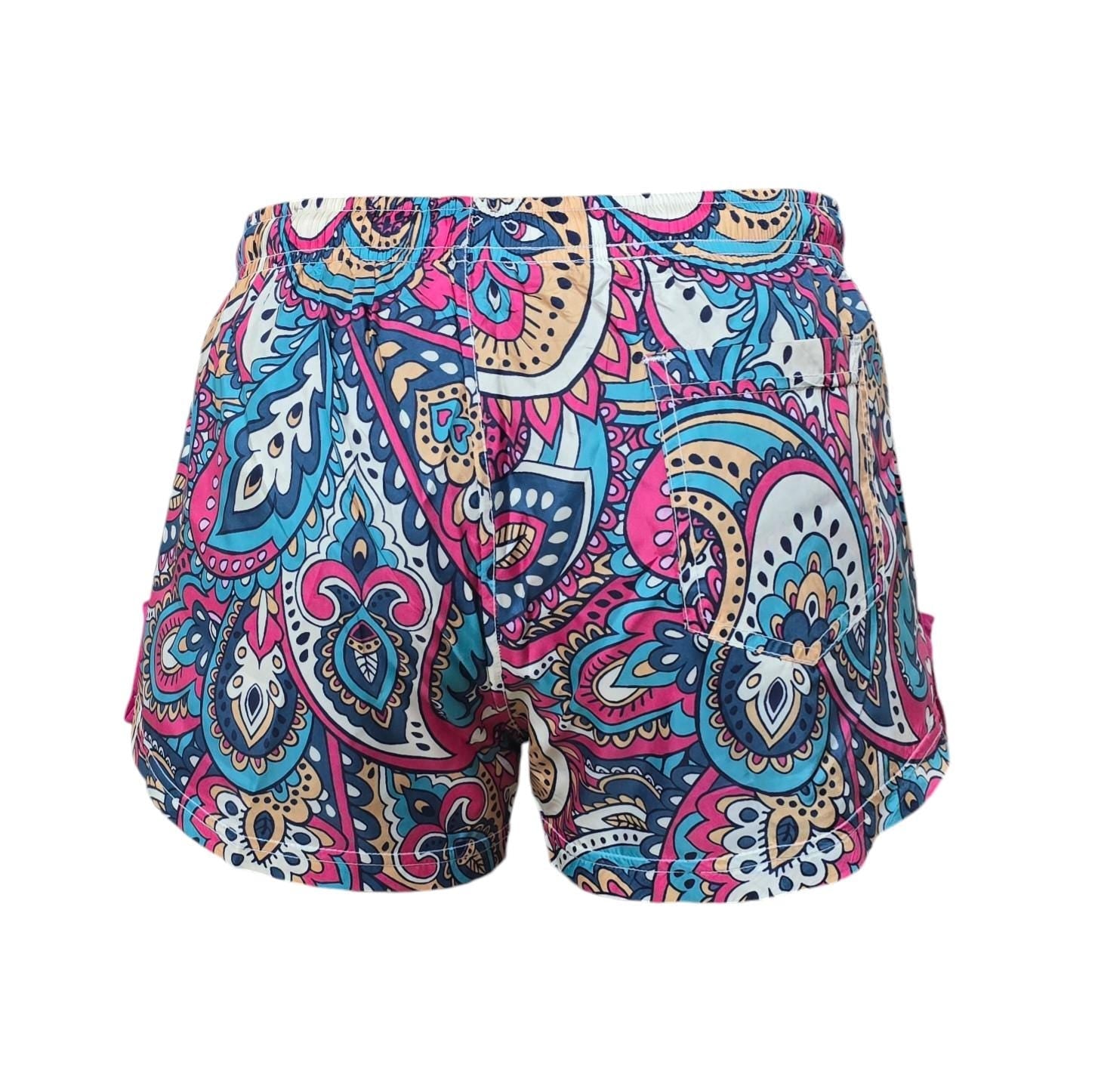 Colorful Paisley Swim Trunks with Soft Inner Briefs – Stylish & Comfortable for Leisure and Beach