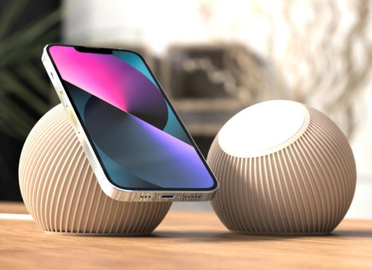Magnetic Phone Charging Stand Compatible with MagSafe, Minimal Spherical Desk & Nightstand Dock Compatible with iPhone