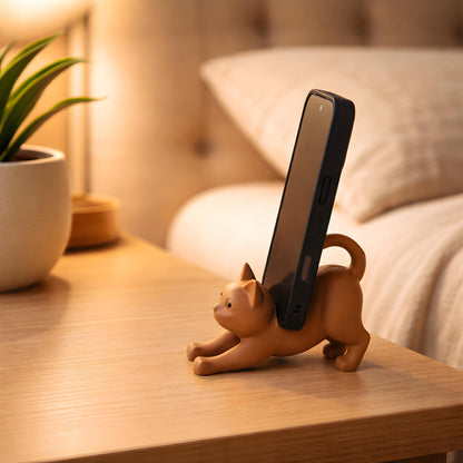 Desk Organizer | Cat-Shaped Phone Holder, 3D Printed in Matte PLA