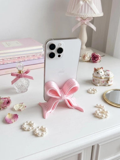 Pink Bow Phone Stand - 3D Printed Smartphone Holder